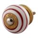 Cherry Striped Small Ceramic Cabinet Knobs
